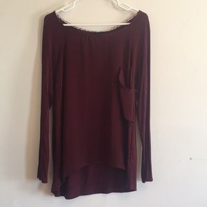 Dual panel long sleeved tee